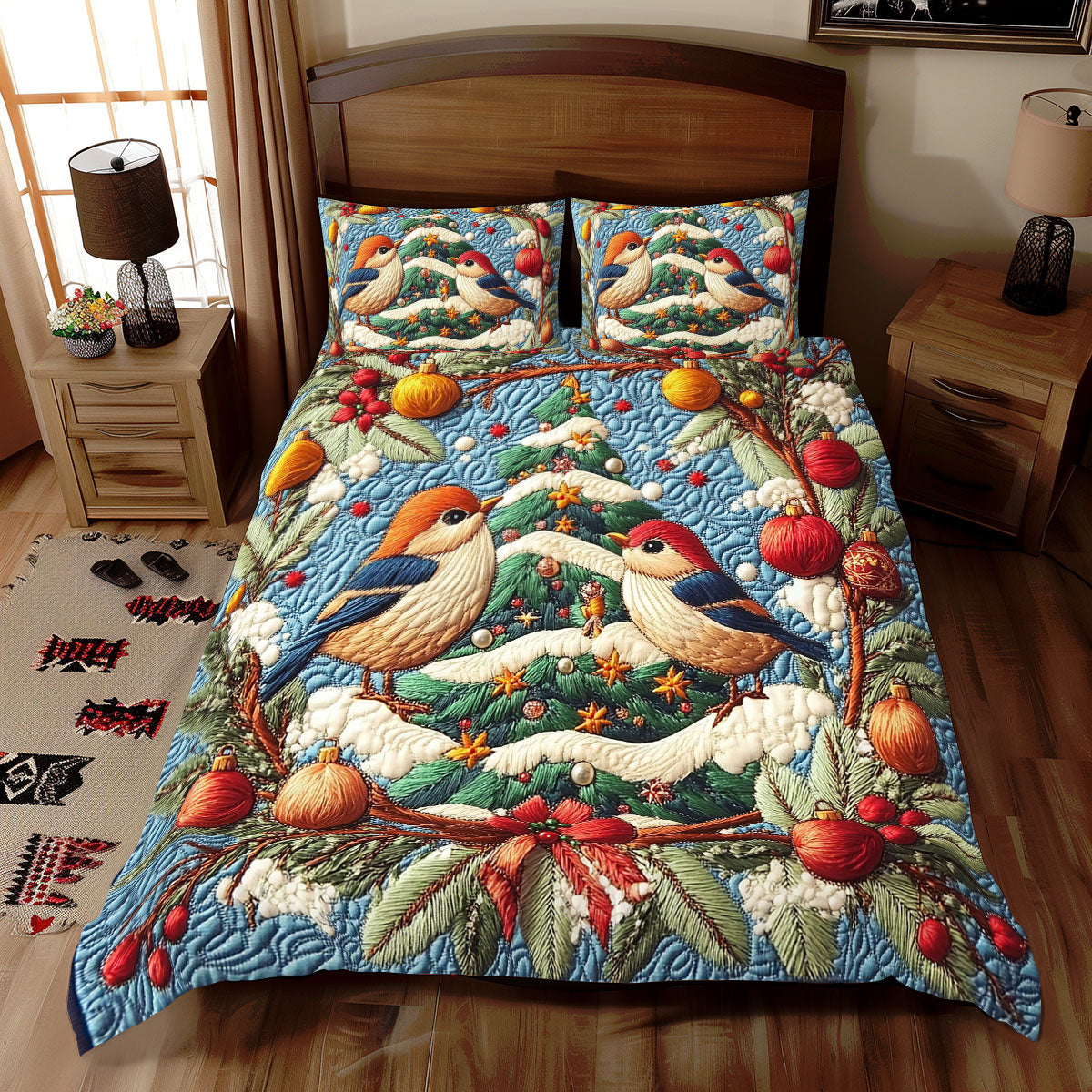Bird Christmas WX0312034CL Duvet Cover Set