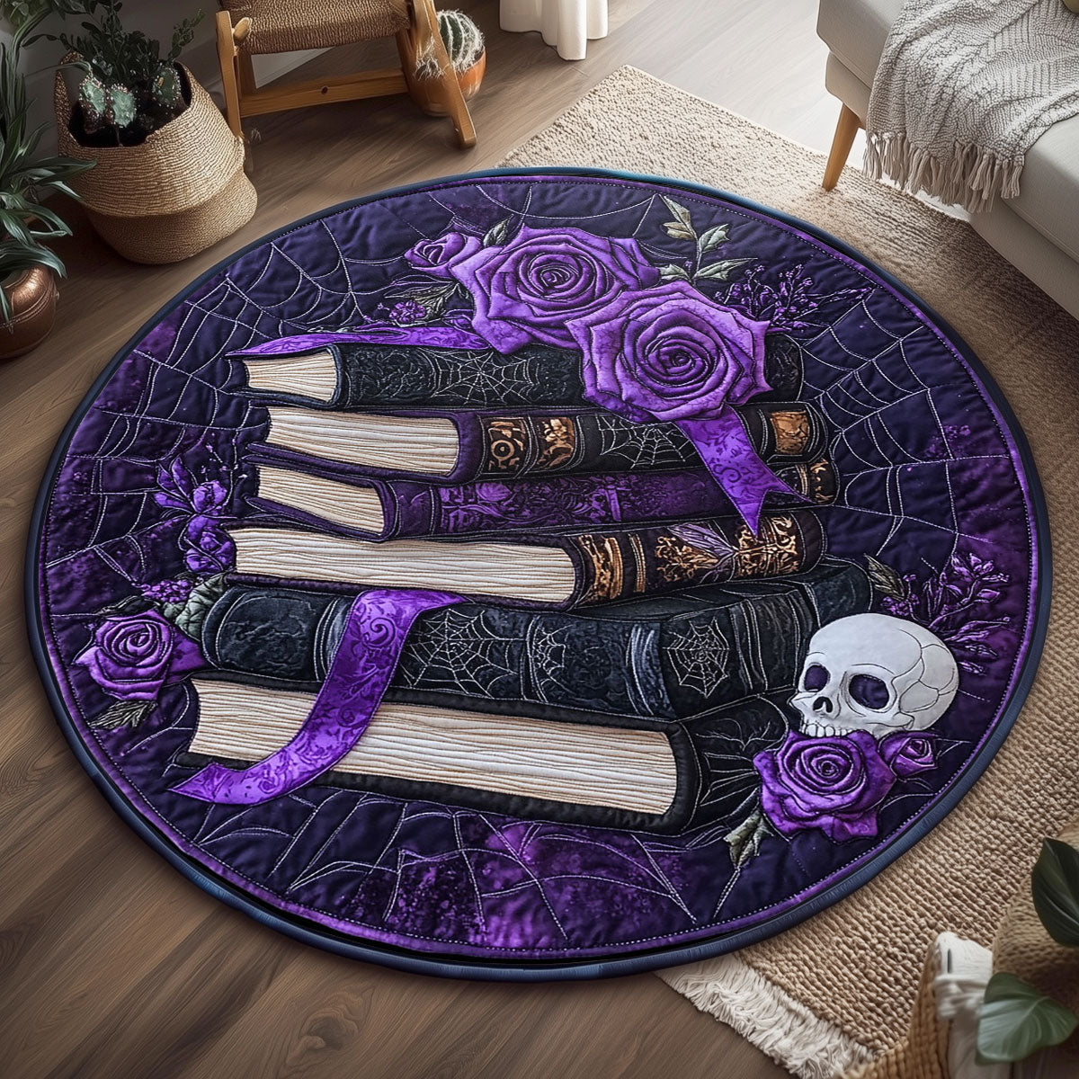 Witch Magic Book WP2204075CL Quilted Round Mat