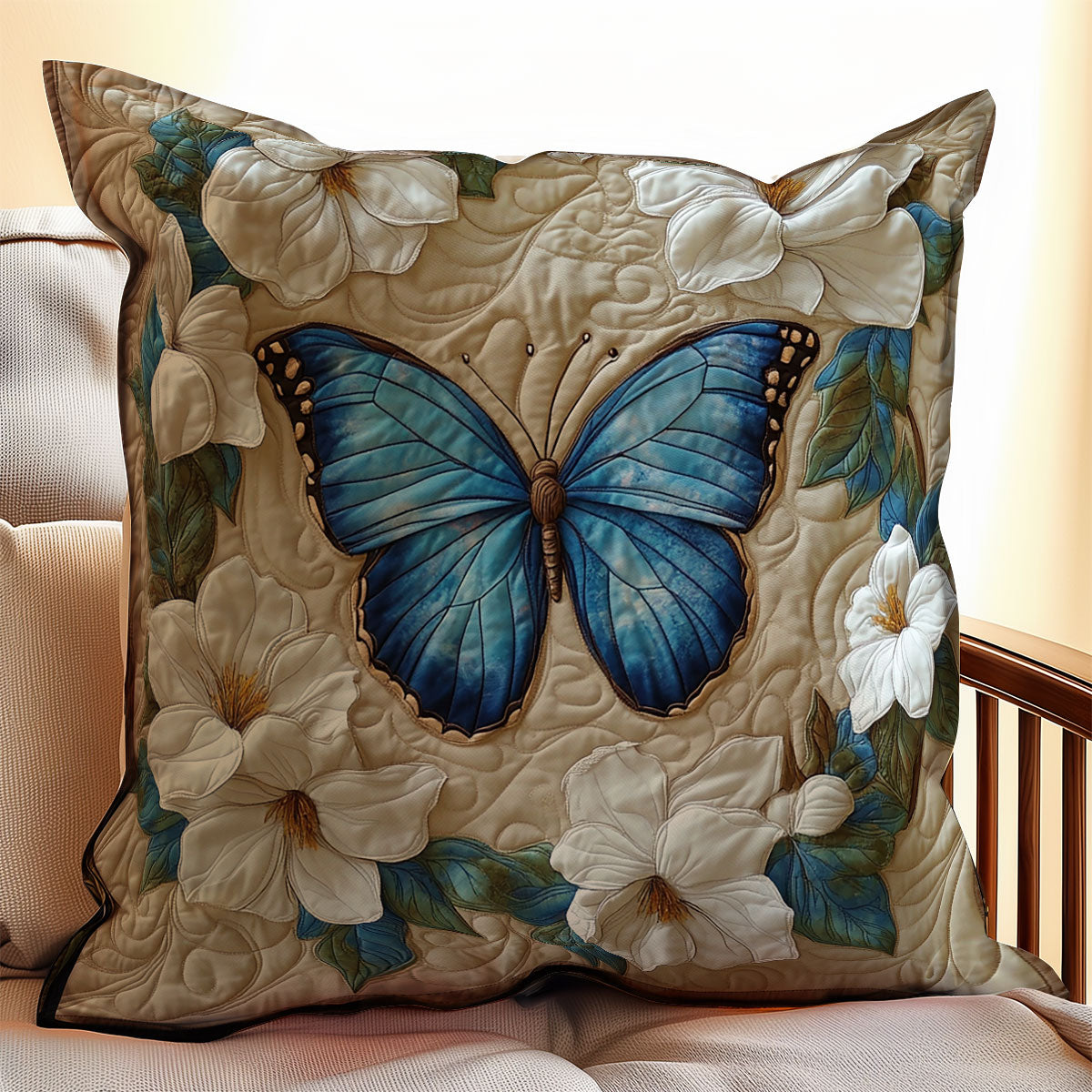 Blue Butterfly WX2203051CL Quilt Pillow Case