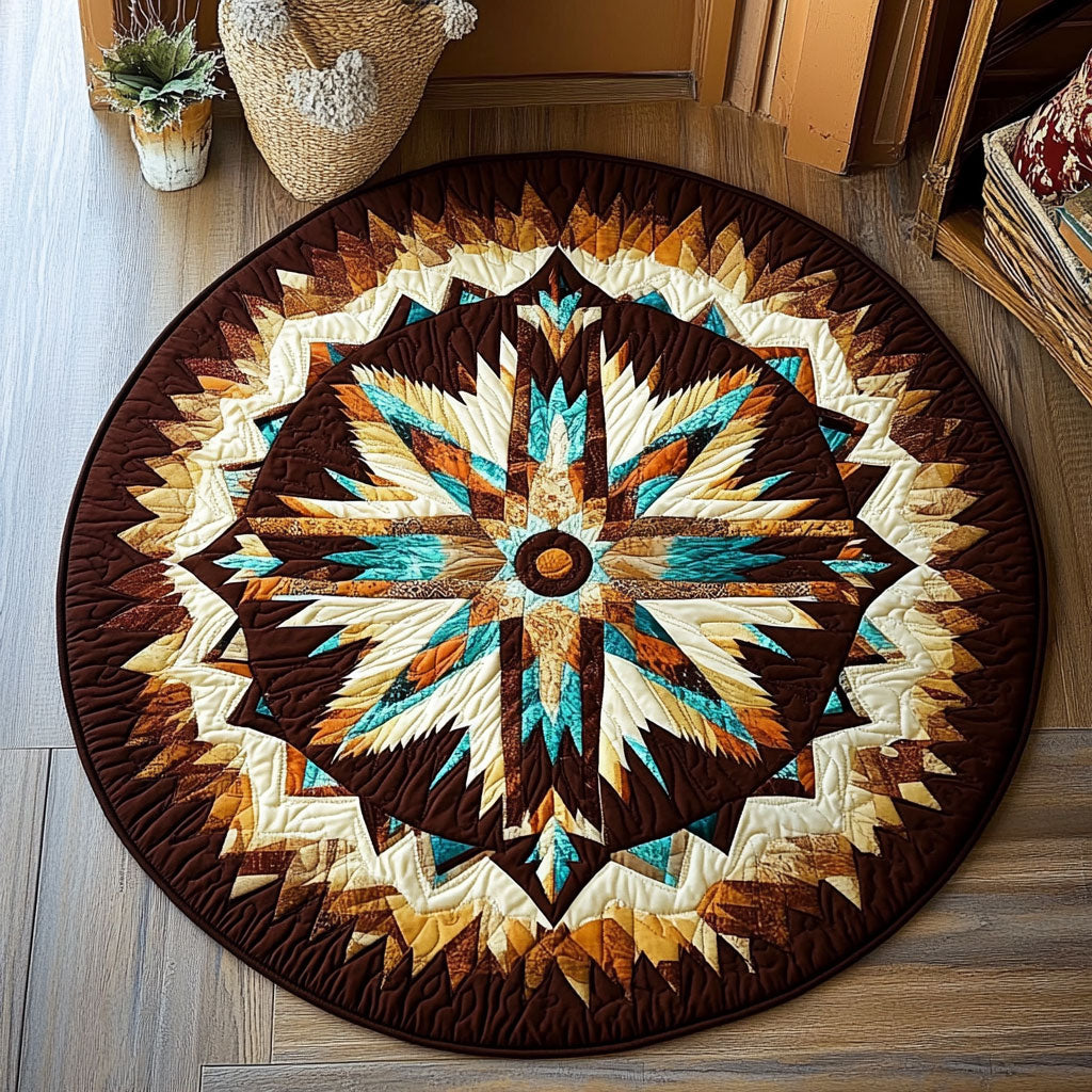 Bohemian Earth WU2003123CL Quilted Round Mat