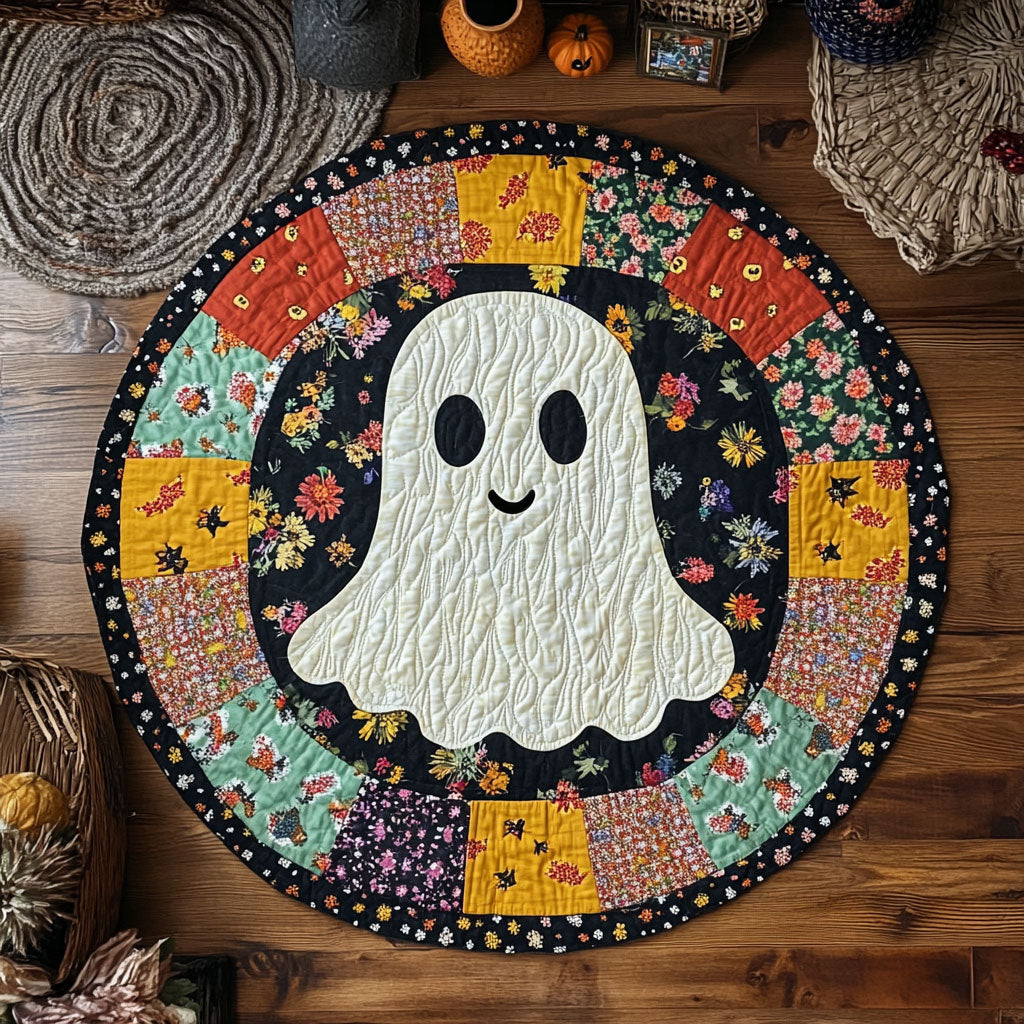 Bowtie Boo WJ0708129CL Quilted Round Mat