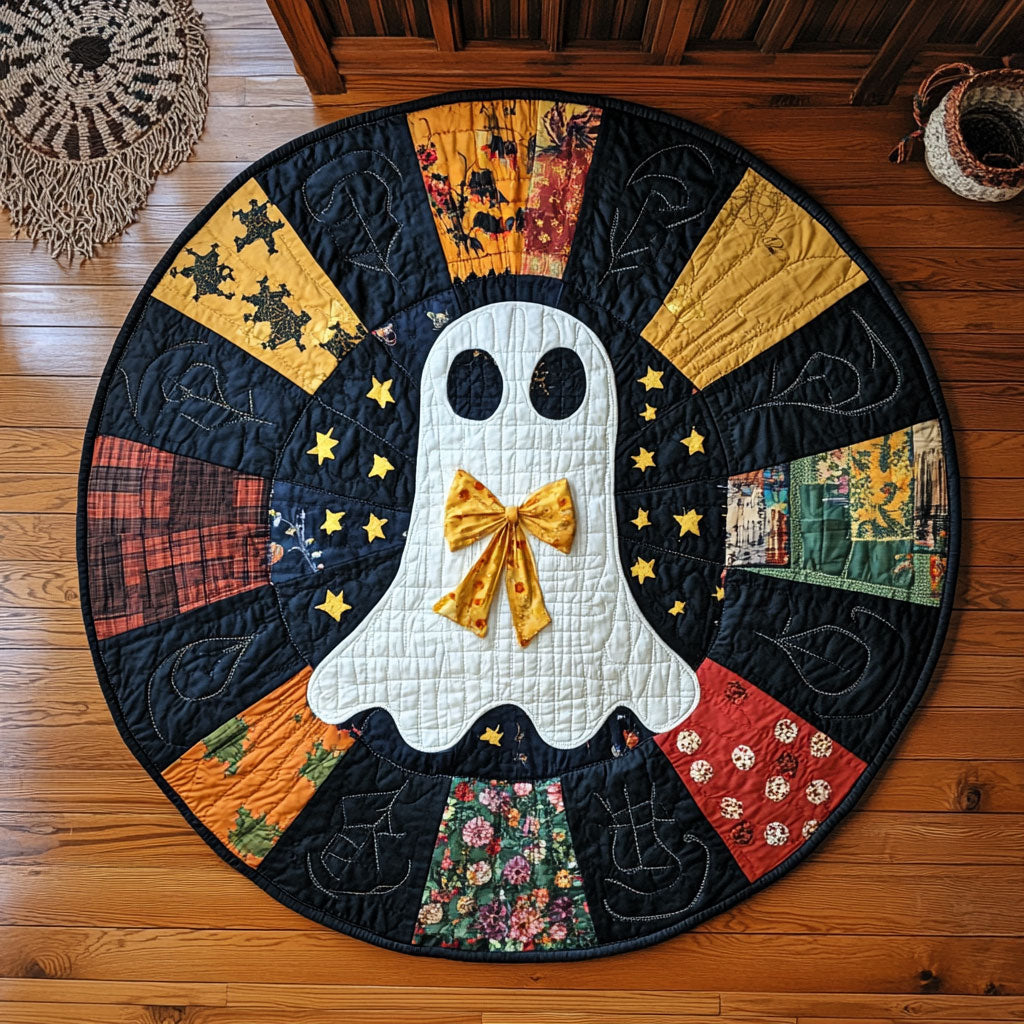 Bowtie Boo WJ0708130CL Quilted Round Mat