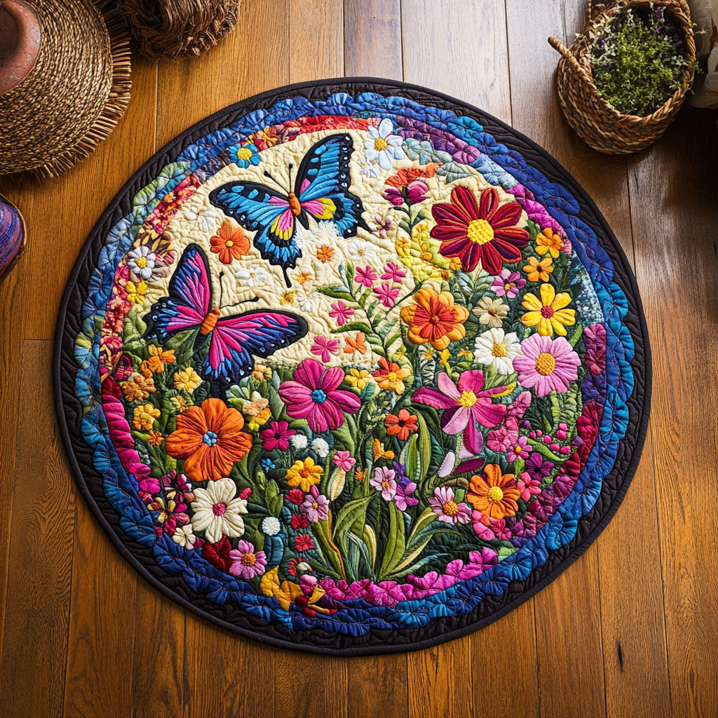 Butterfly Medallion WY0808080CL Quilted Round Mat