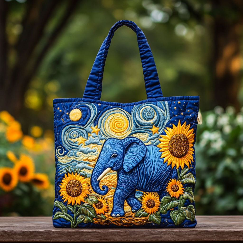 Elephant Garden WN1010017CL Quilted Tote Bag
