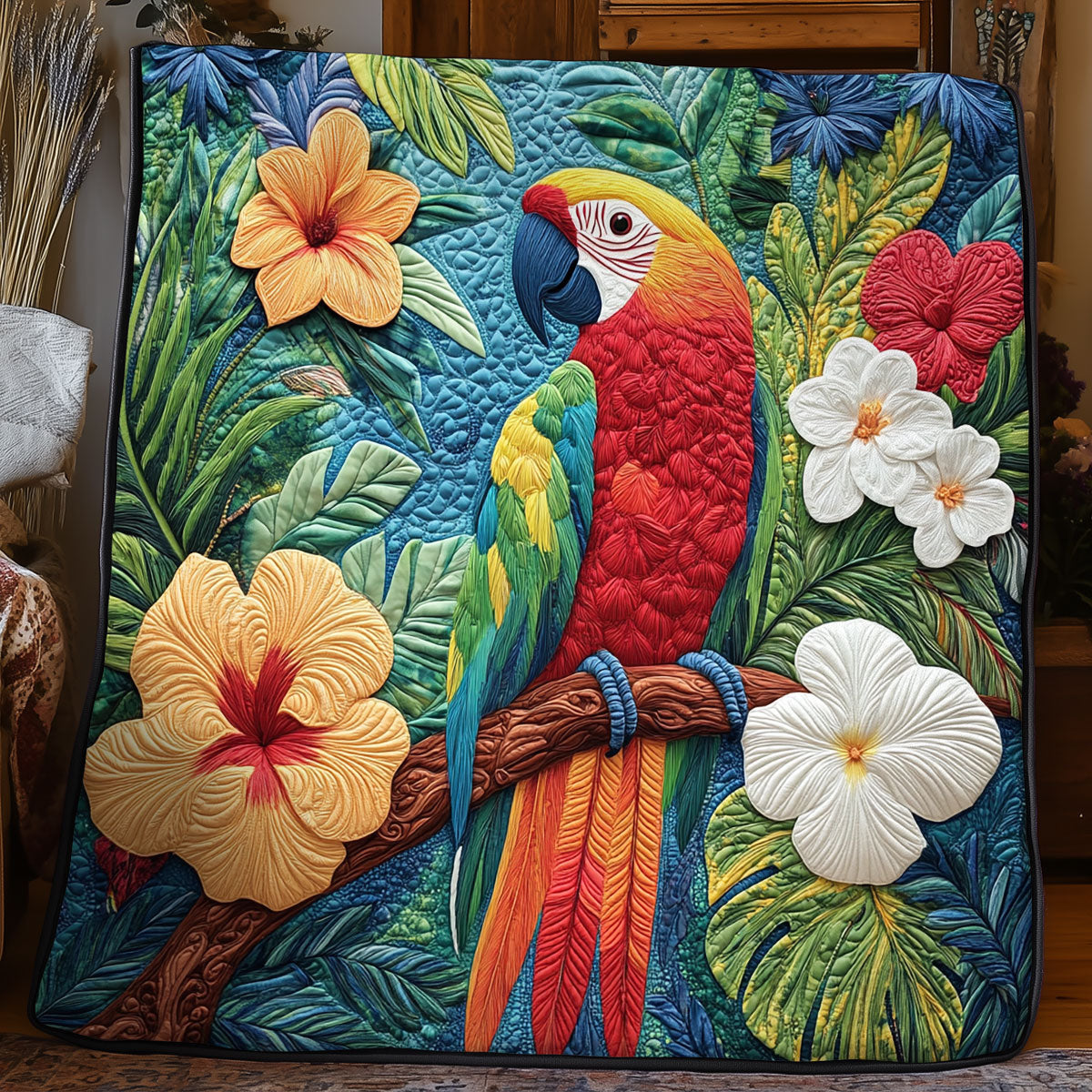 Floral Parrot WX0406024CL Quilt
