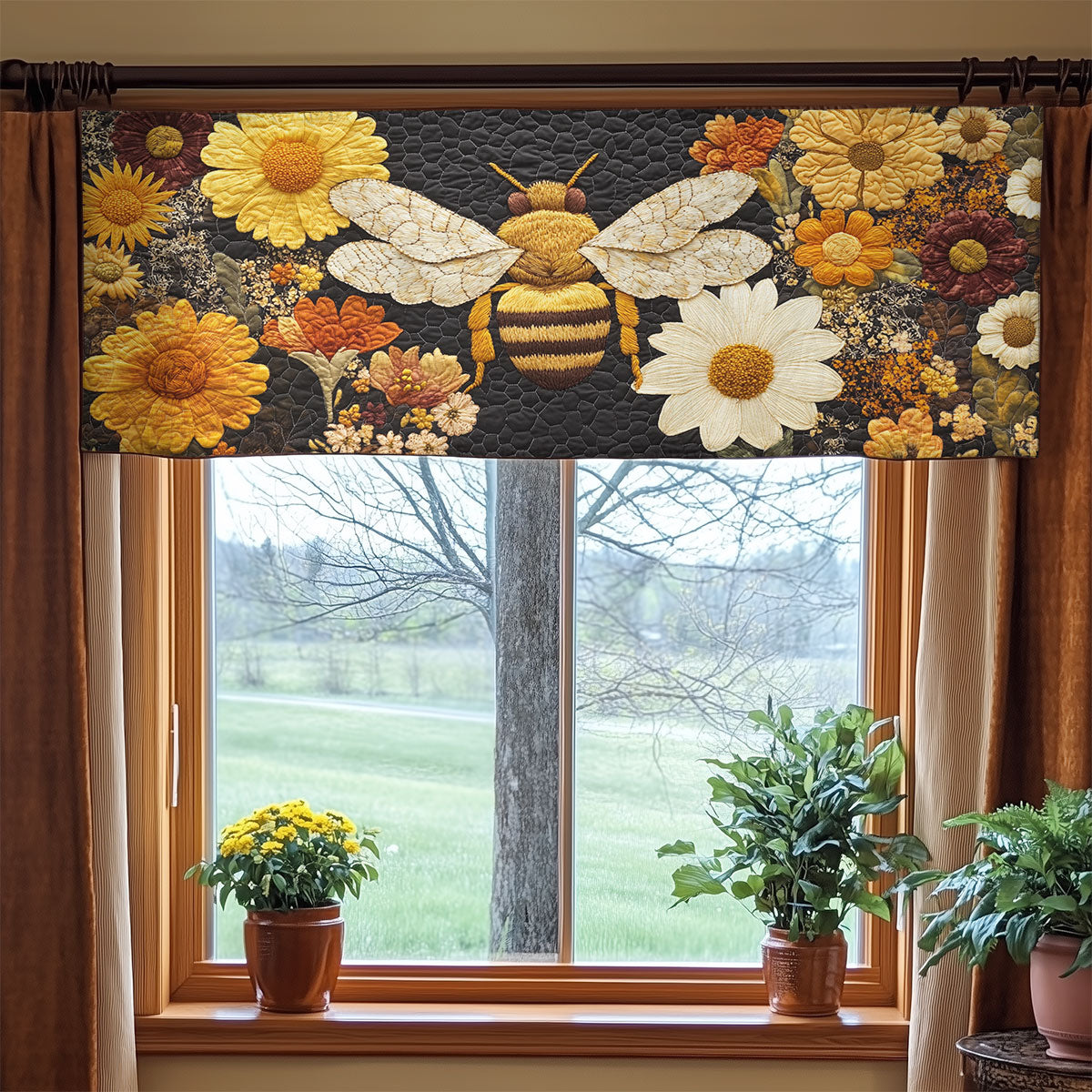 Flower Bee WX2203153CL Quilted Valance