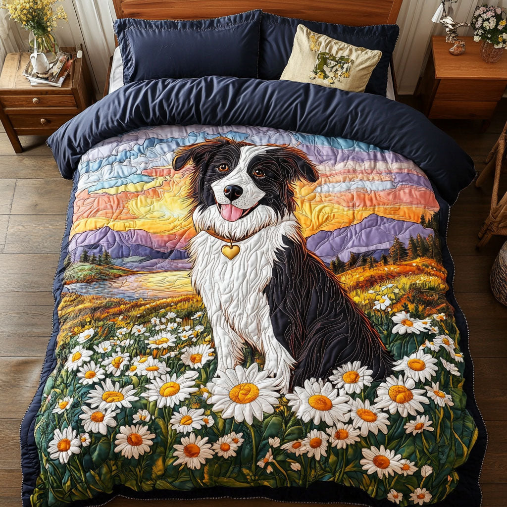 Border Collie Flower WT1901005CL Duvet Cover Set