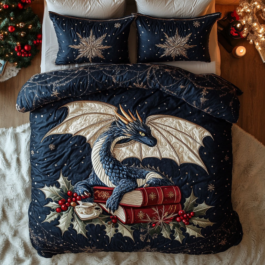 Holiday Dragon Book CW1011056CL Duvet Cover Set
