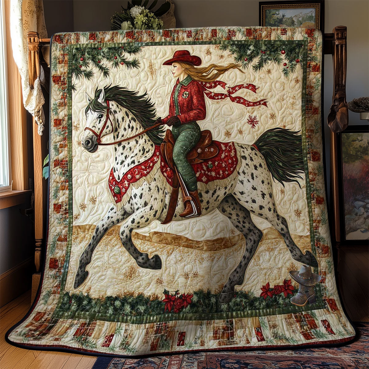 Cowgirl’s Christmas Horse WN2911036CL Quilt