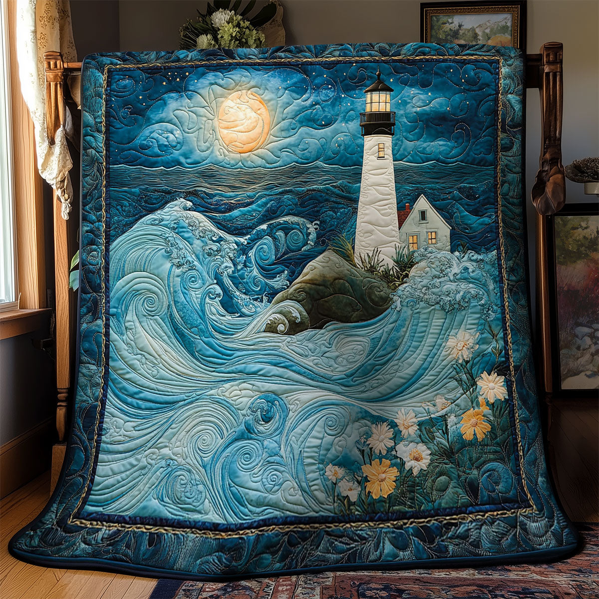 Midnight Lighthouse WY2103053CL Quilt