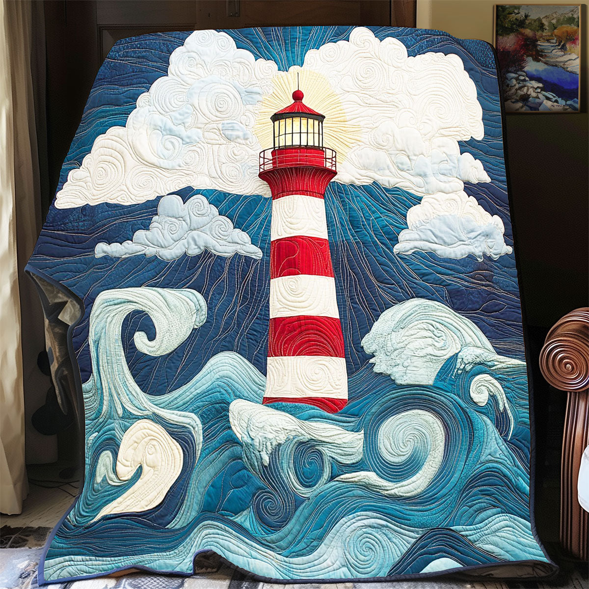 Stormy Lighthouse WP2103002CL Quilt
