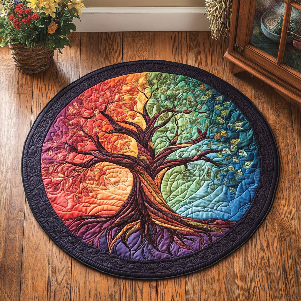Tree of Life CW1207041CL Quilted Round Mat