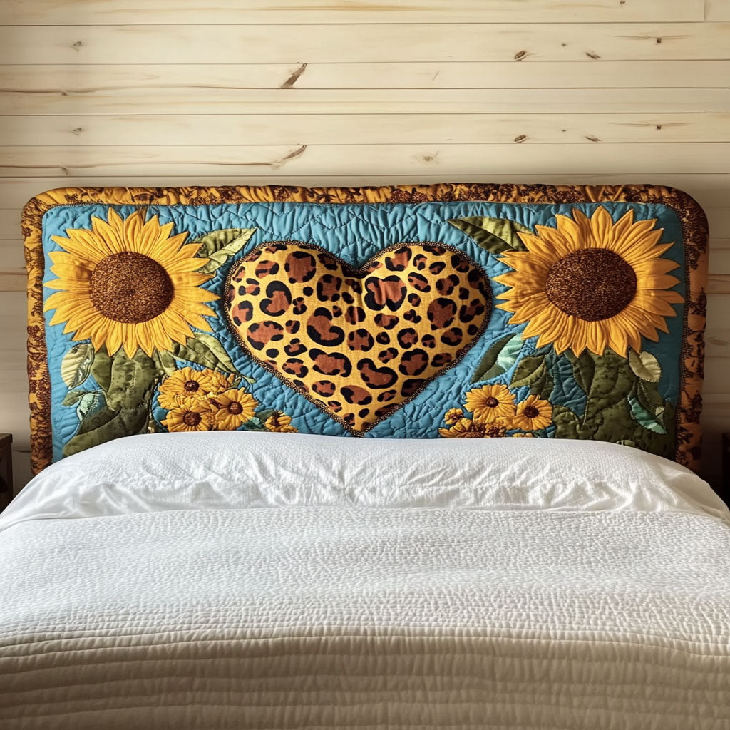 Bloom Heart Leopard WN3012001CL Quilted Headboard Slipcover
