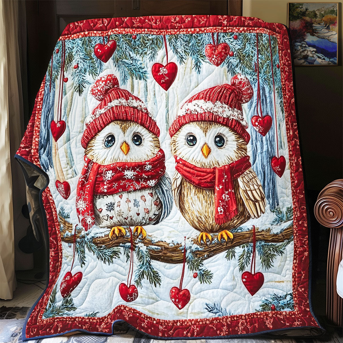Couple Owl In Valentine WY1701029CL Quilt