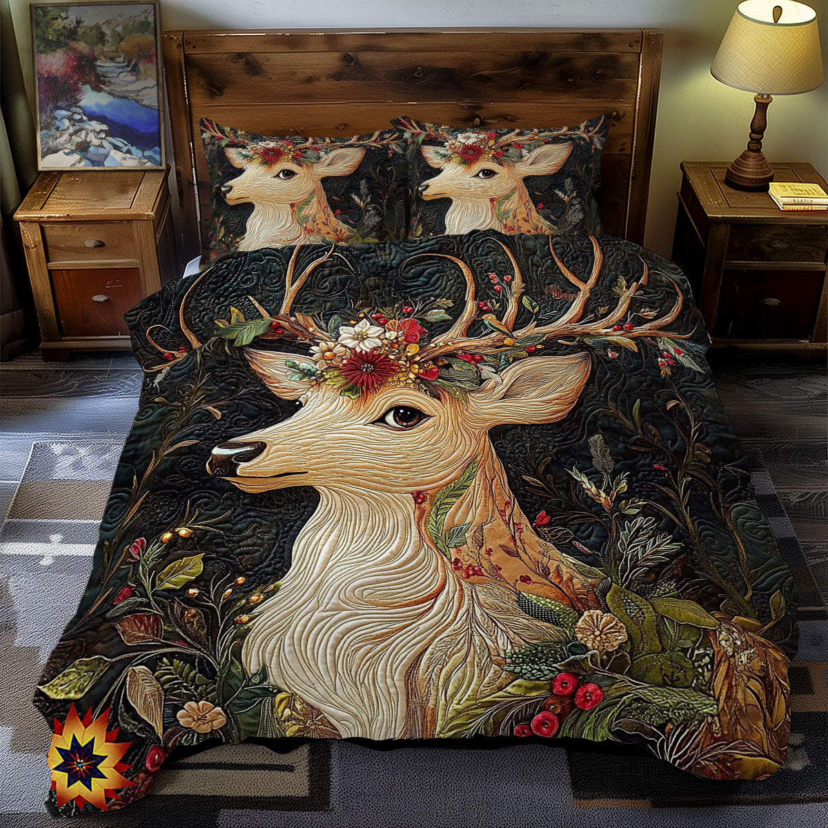 Flower Deer WY1112037CL Duvet Cover Set