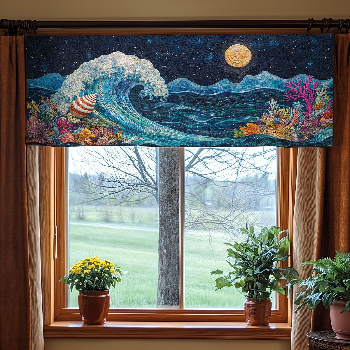 Coral Wave WX1405009CL Quilted Valance