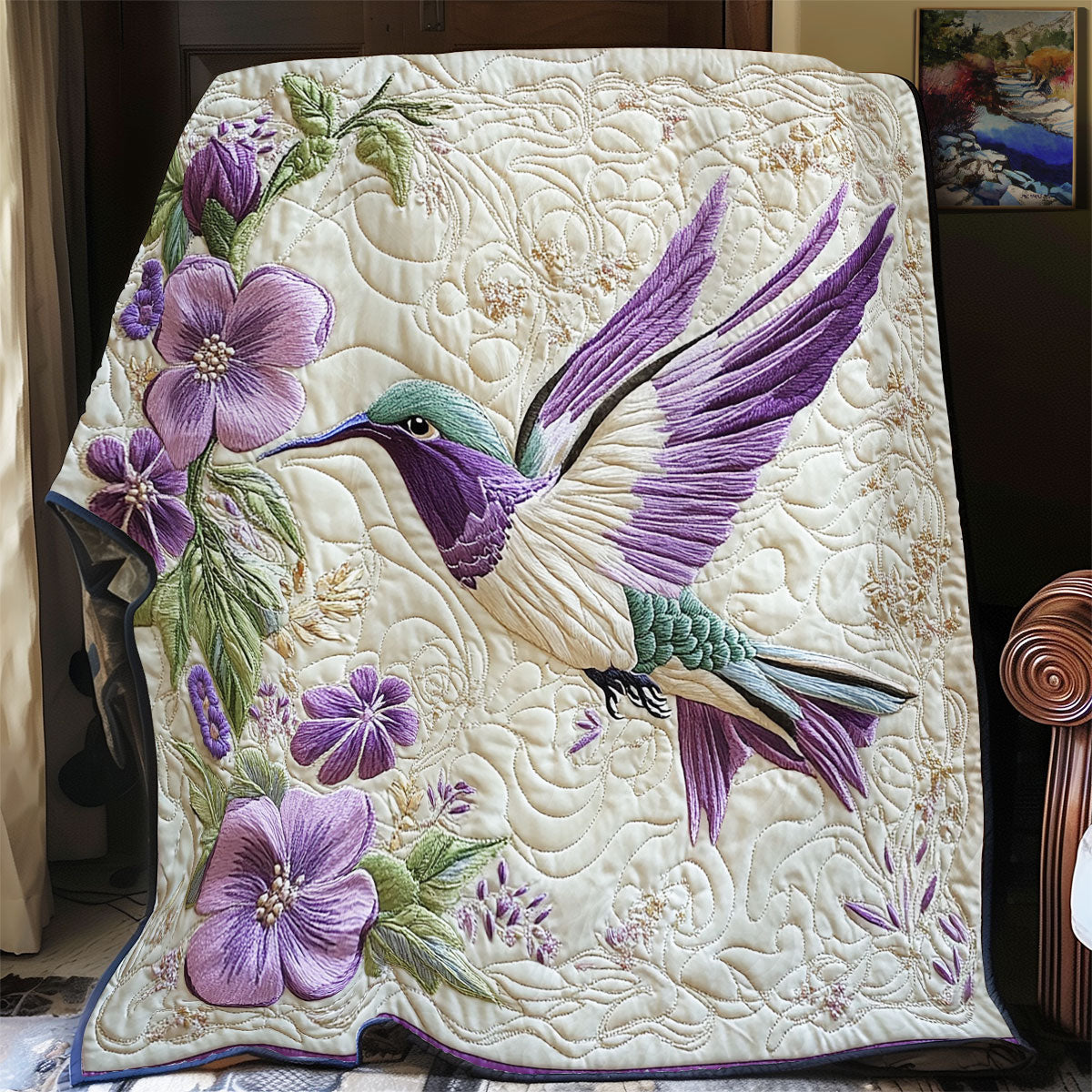 Floral Hummingbird WX0303079CL Quilt