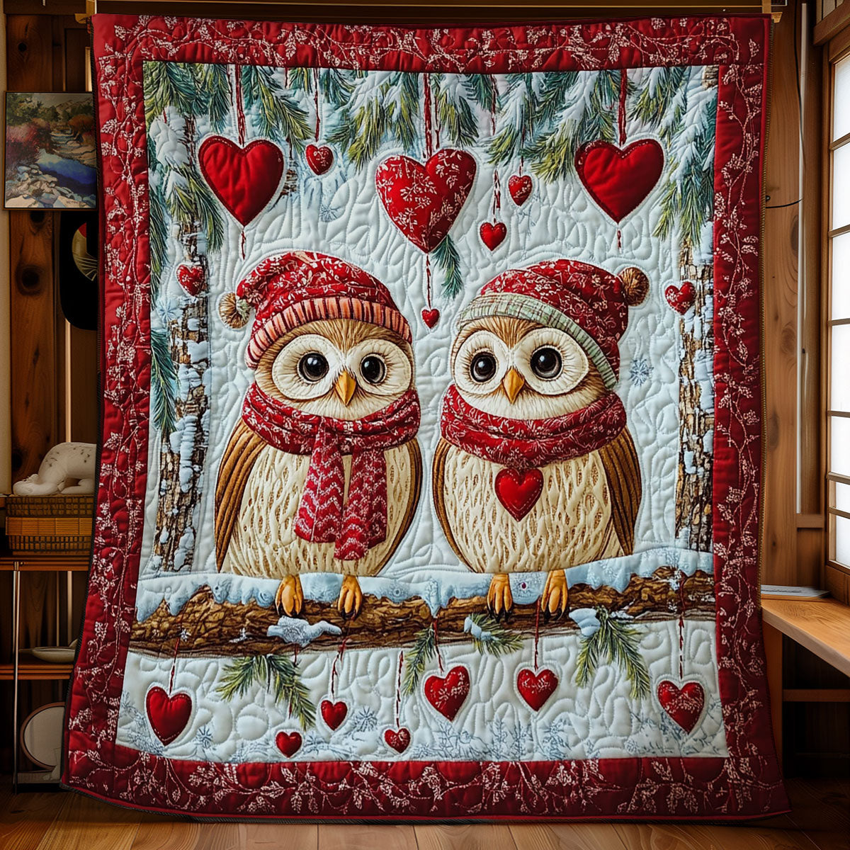 Couple Owl In Snow WY1701028CL Quilt