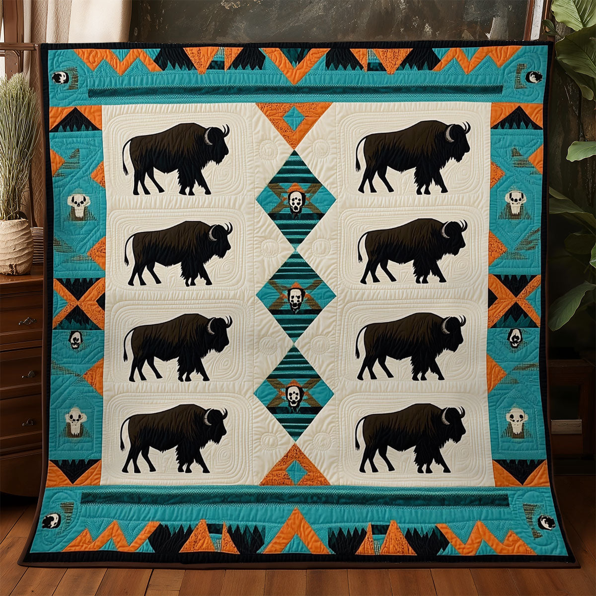Bison Native American WX0406006CL Quilt