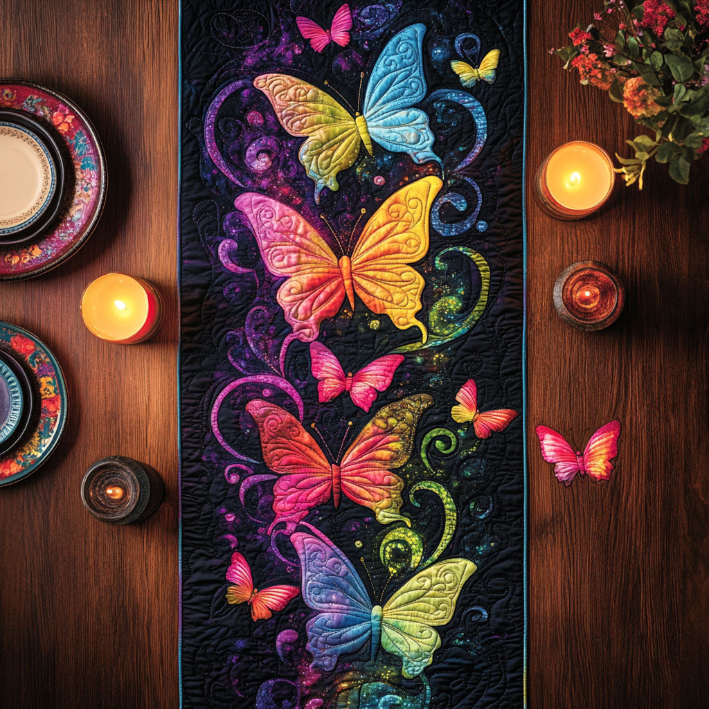 Color Butterfly CW2907016CL Quilted Table Runner