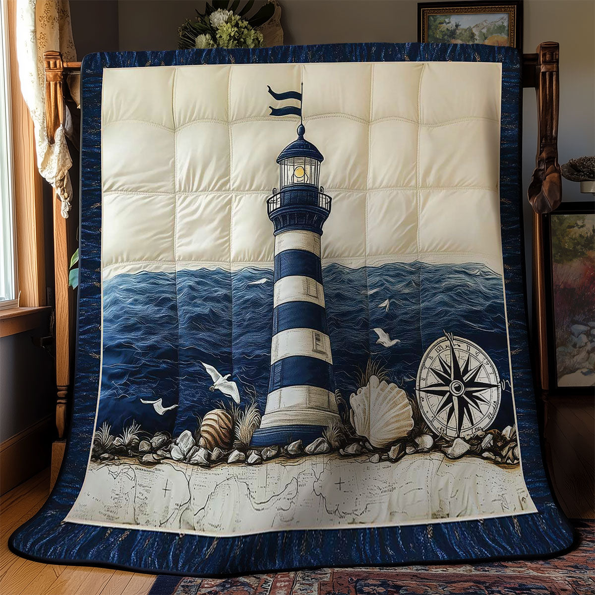 Stormy Waves Lighthouse WN1003121CL Quilt