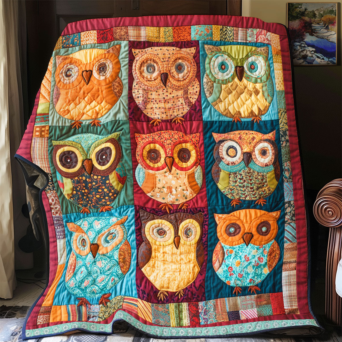 Owl Patchwork WX2112035CL Quilt