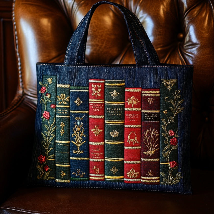 Floral Books XR2109029CL Quilted Tote Bag