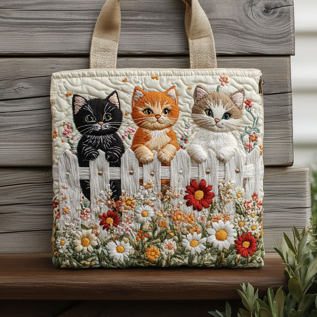 Whispering Kittens CW0110022CL Quilted Tote Bag