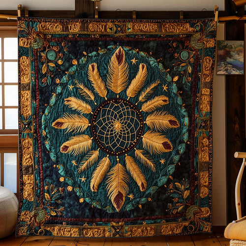 Glorious Native Feather Dreamcatcher WY1902084CL Quilt