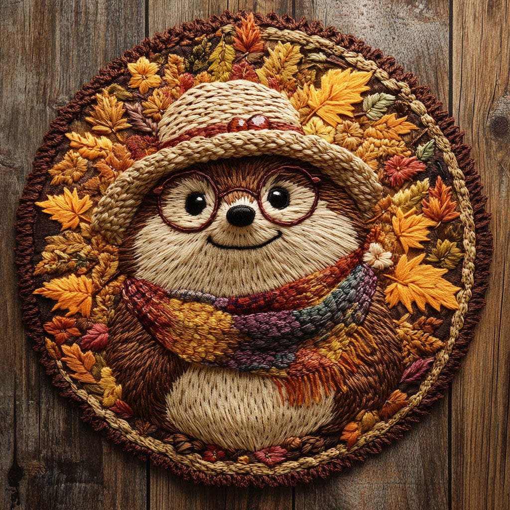 Hedgehog Specs WN2905029CL Quilted Round Mat