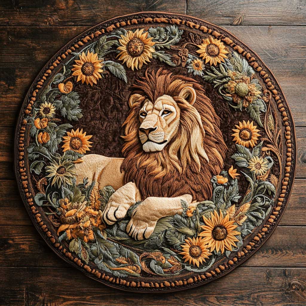 Majestic Lion WN2204037CL Quilted Round Mat
