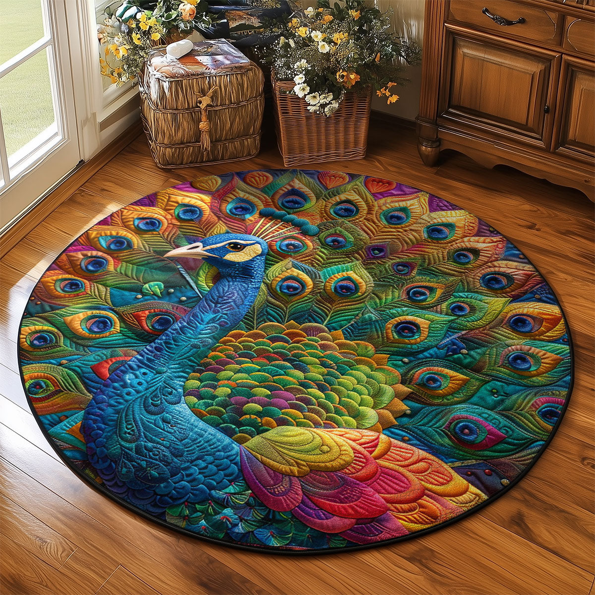 Peacock WJ2003079CL Quilted Round Mat
