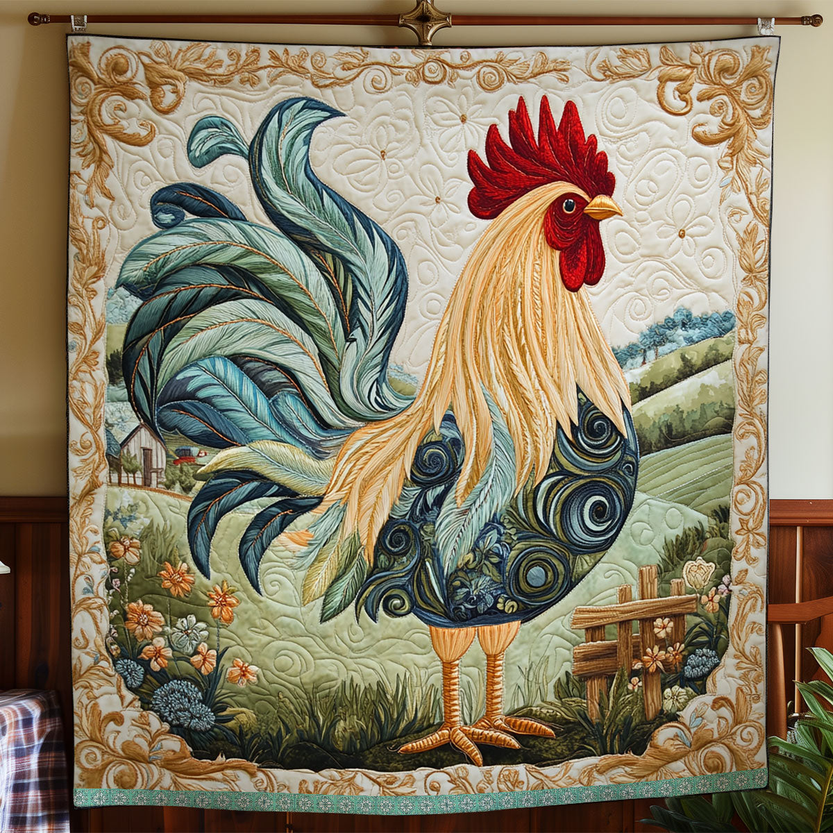 Majestic Farm Rooster WX1812026CL Quilt