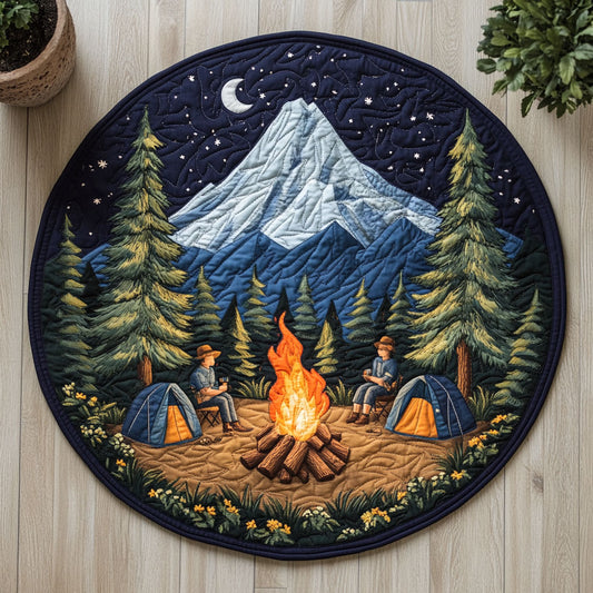Camping Night CW0506009CL Quilted Round Mat