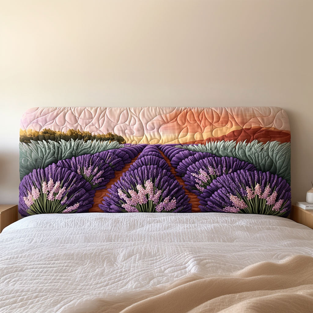 Lavender Filed QA0201007CL Quilted Headboard Slipcover