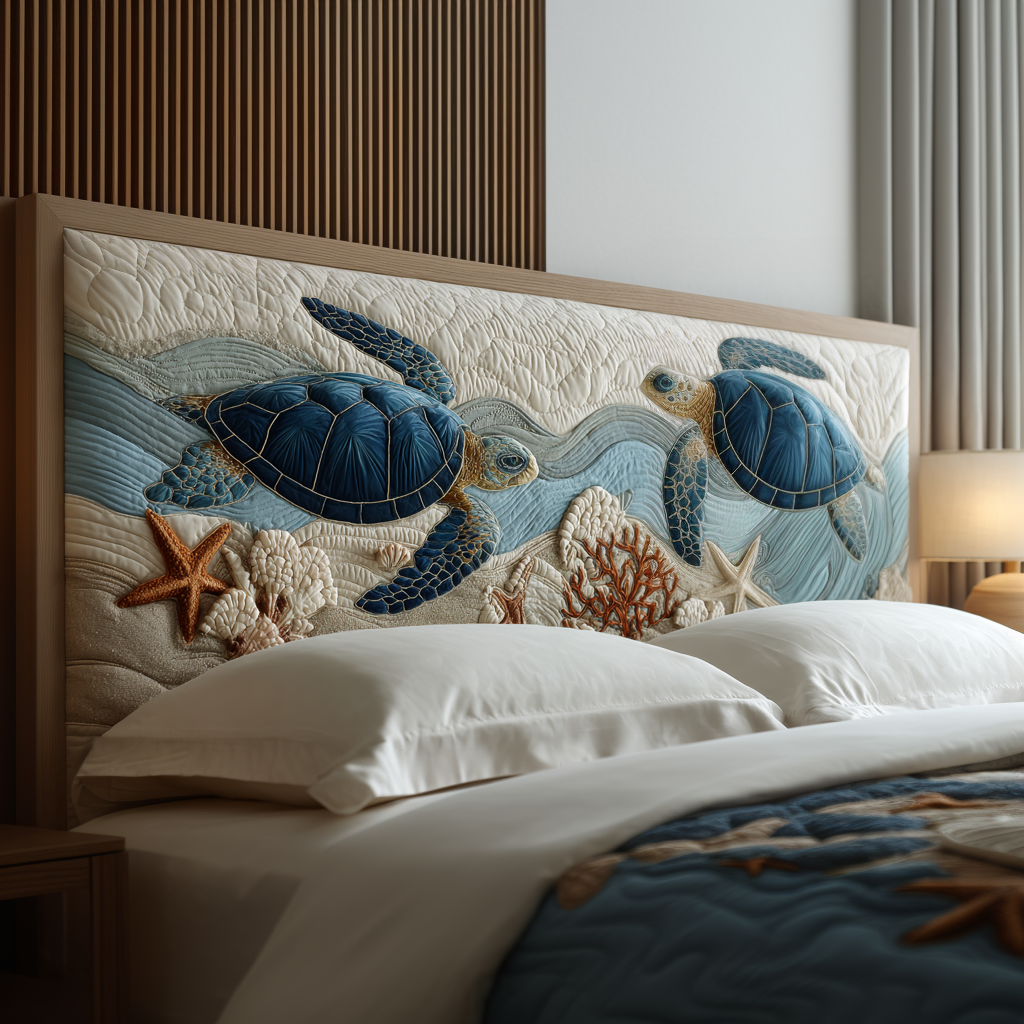 Sandy Turtles XR1712010CL Quilted Headboard Slipcover