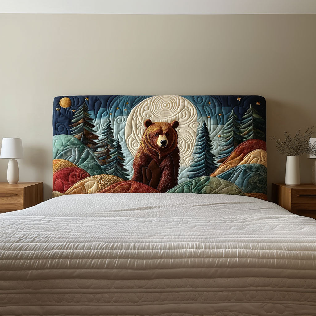 Moonlit Night Bear QA0201001CL Quilted Headboard Slipcover