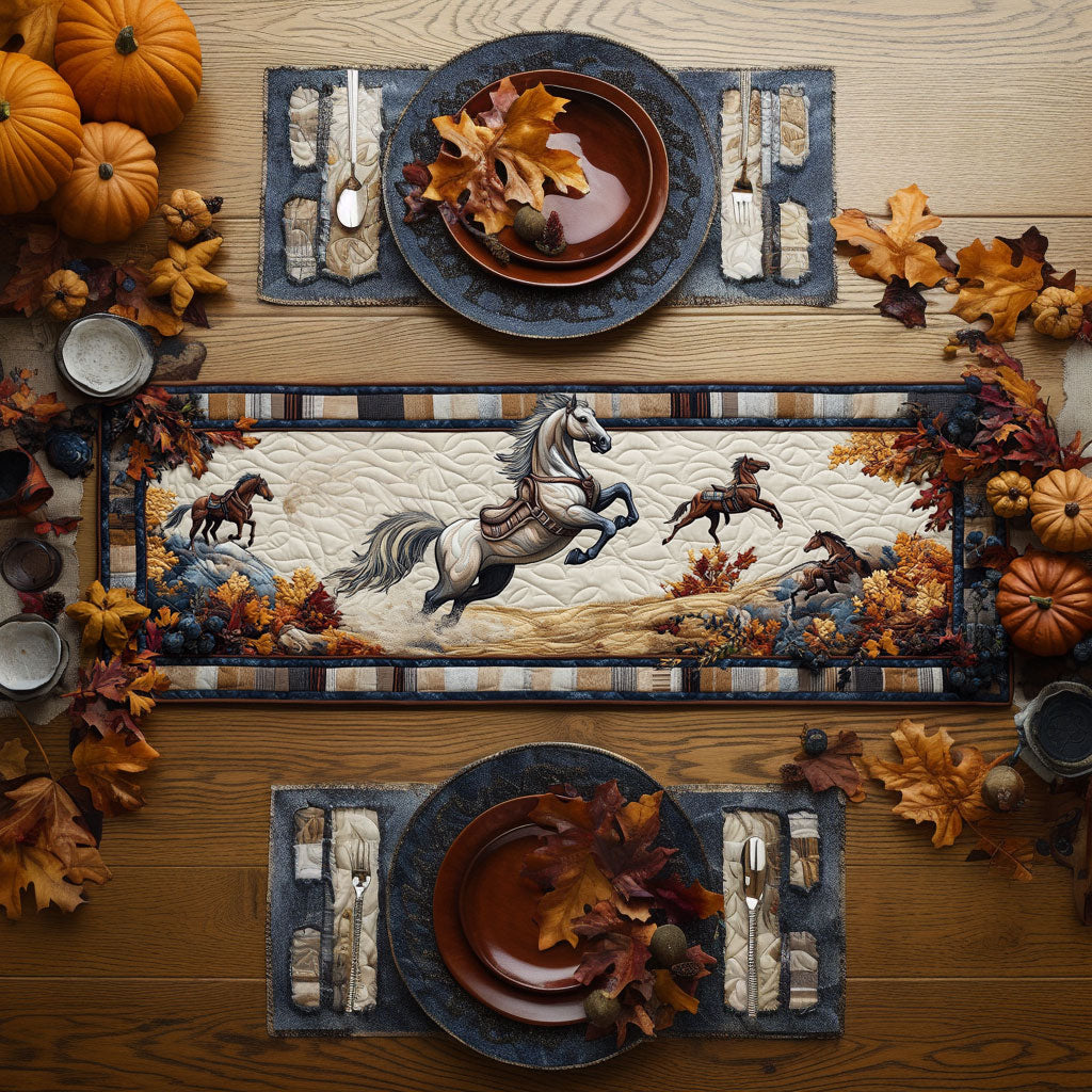 Horse Foal WN1007011CL Quilted Table Runner