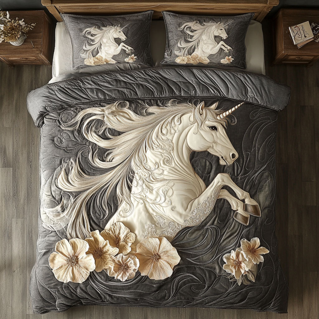 Flower And White Horse WY1202023CL Duvet Cover Set