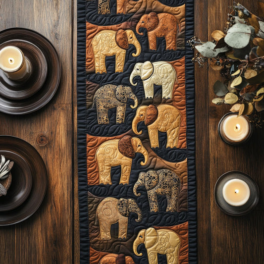 Majestic Elephant CW1006035CL Quilted Table Runner