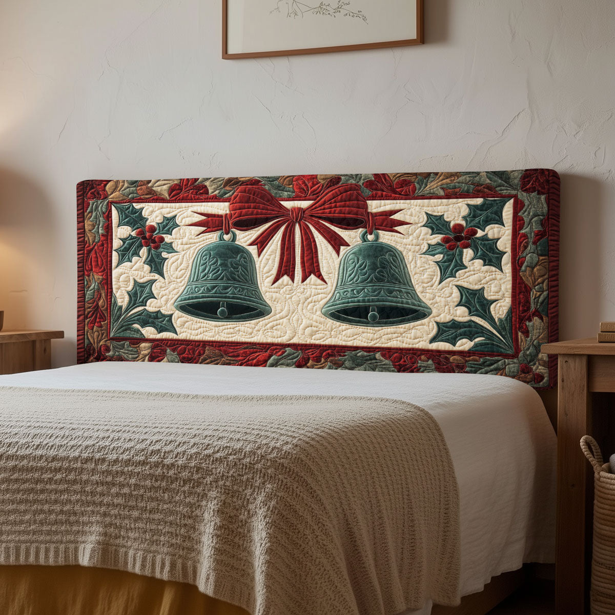 Holiday Bells CP0501089CL Quilted Headboard Slipcover