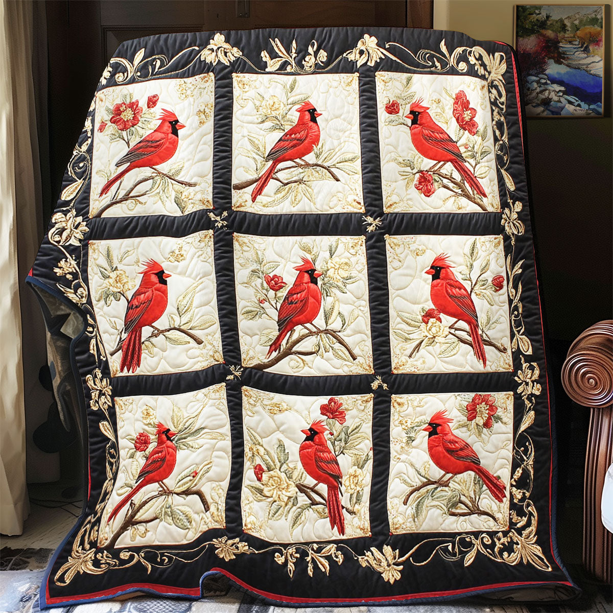 Cardinal In Garden WY1902062CL Quilt