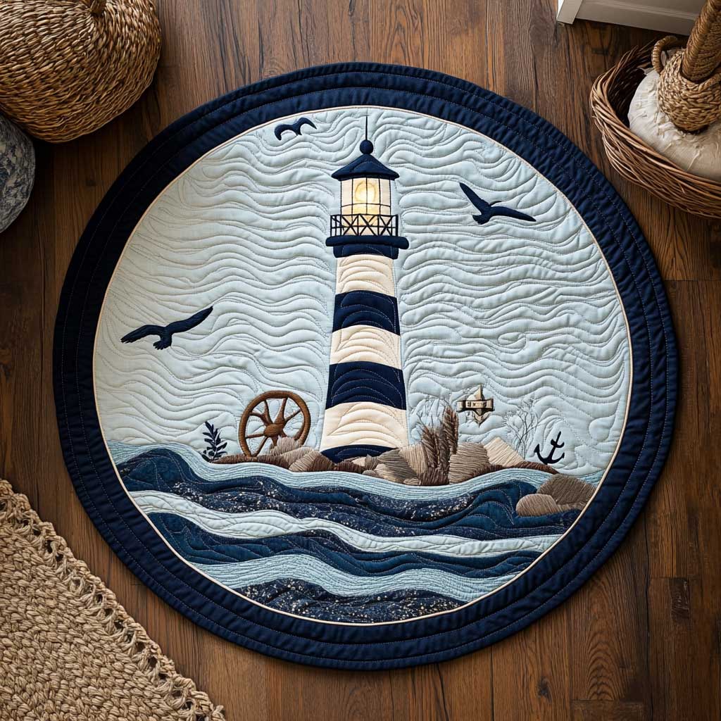 Mystic Lighthouse WN2103066CL Quilted Round Mat