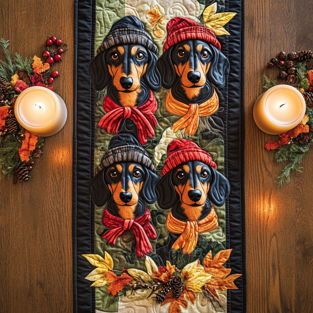 Happy Hat Dachshund WN2907056CL Quilted Table Runner