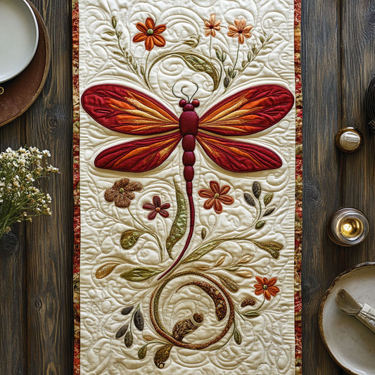 Dragonfly Garden CW0906017CL Quilted Table Runner