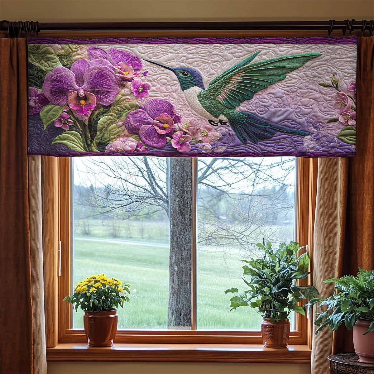 Florist Hummingbird WX0805017CL Quilted Valance