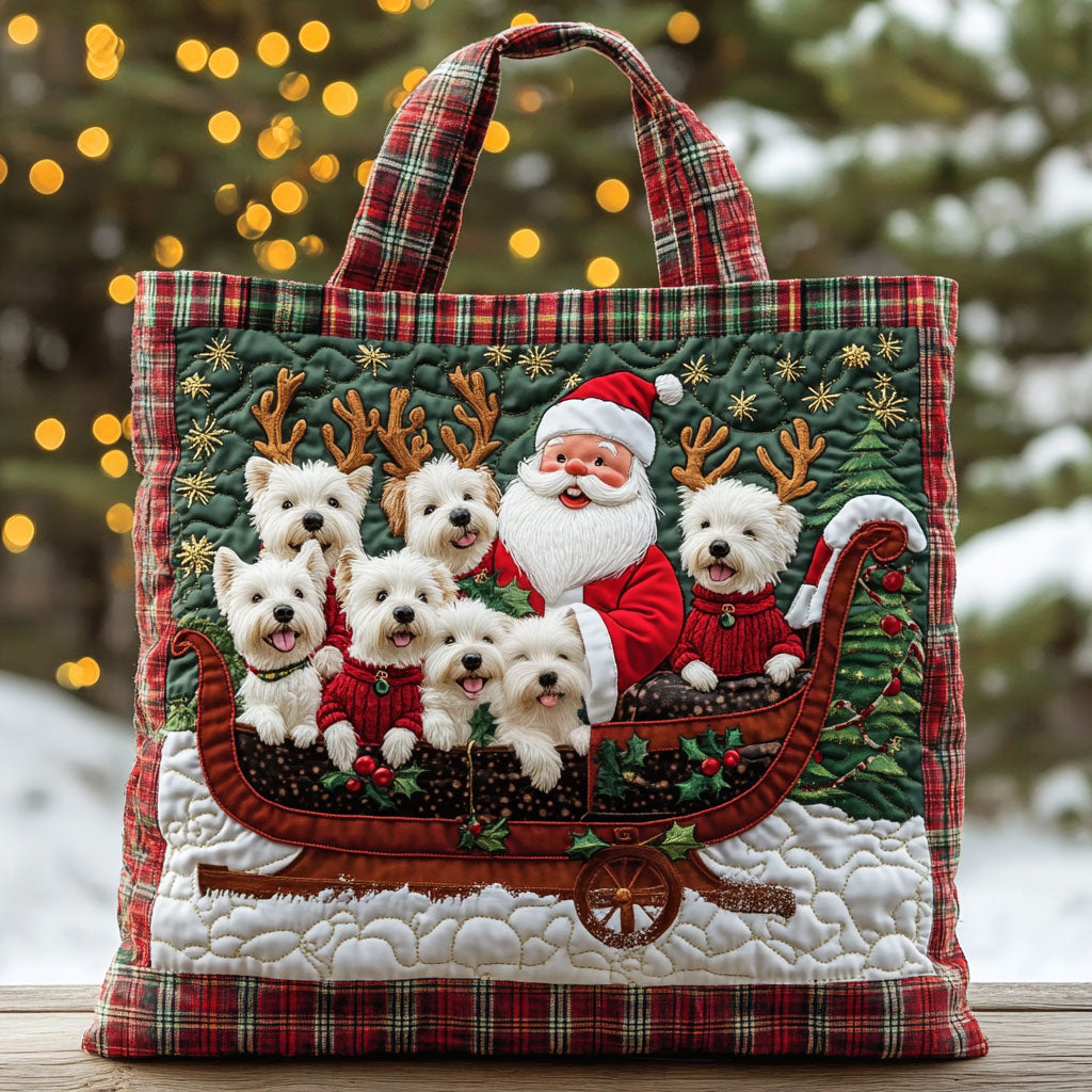 Terrier Holiday Joy WN1211114CL Quilted Tote Bag