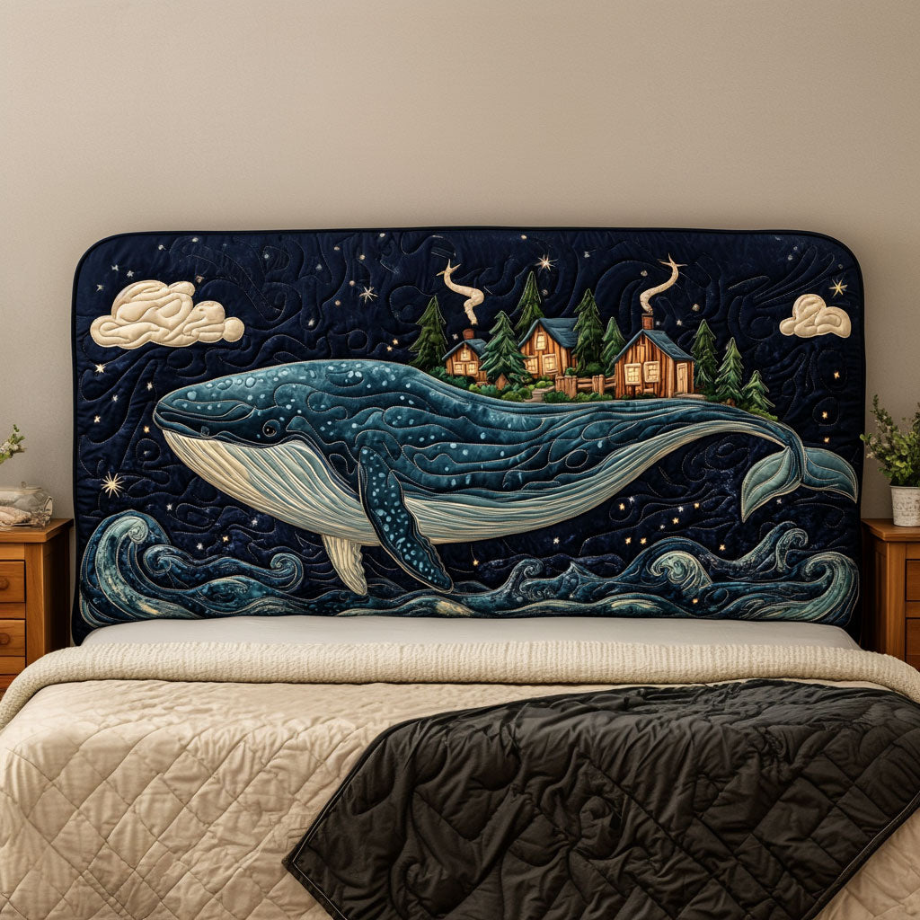 Whispering Whale Night KL2912001CL Quilted Headboard Slipcover