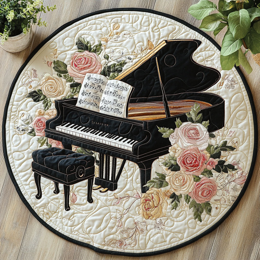 Piano Bloom CW3105637CL Quilted Round Mat