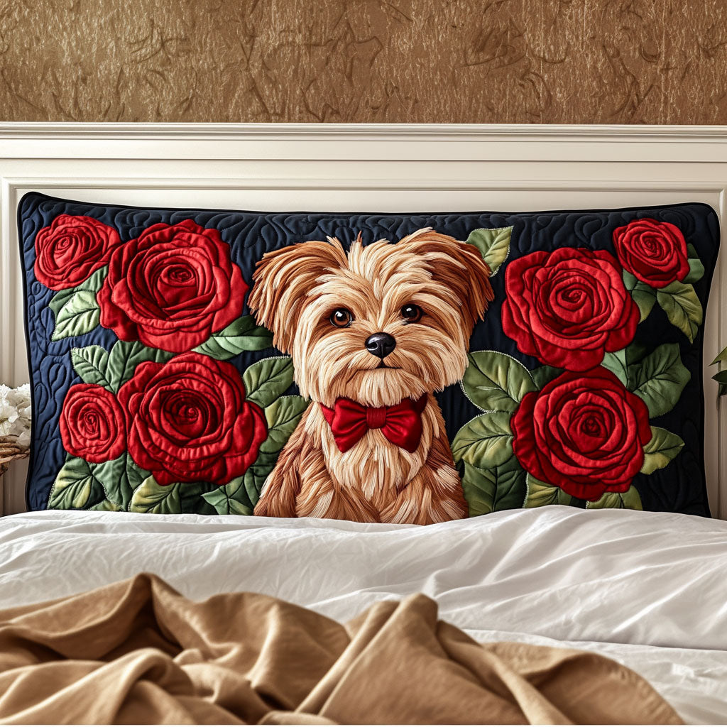 Yorkie in Bloom KL0201014CL Quilted Headboard Slipcover